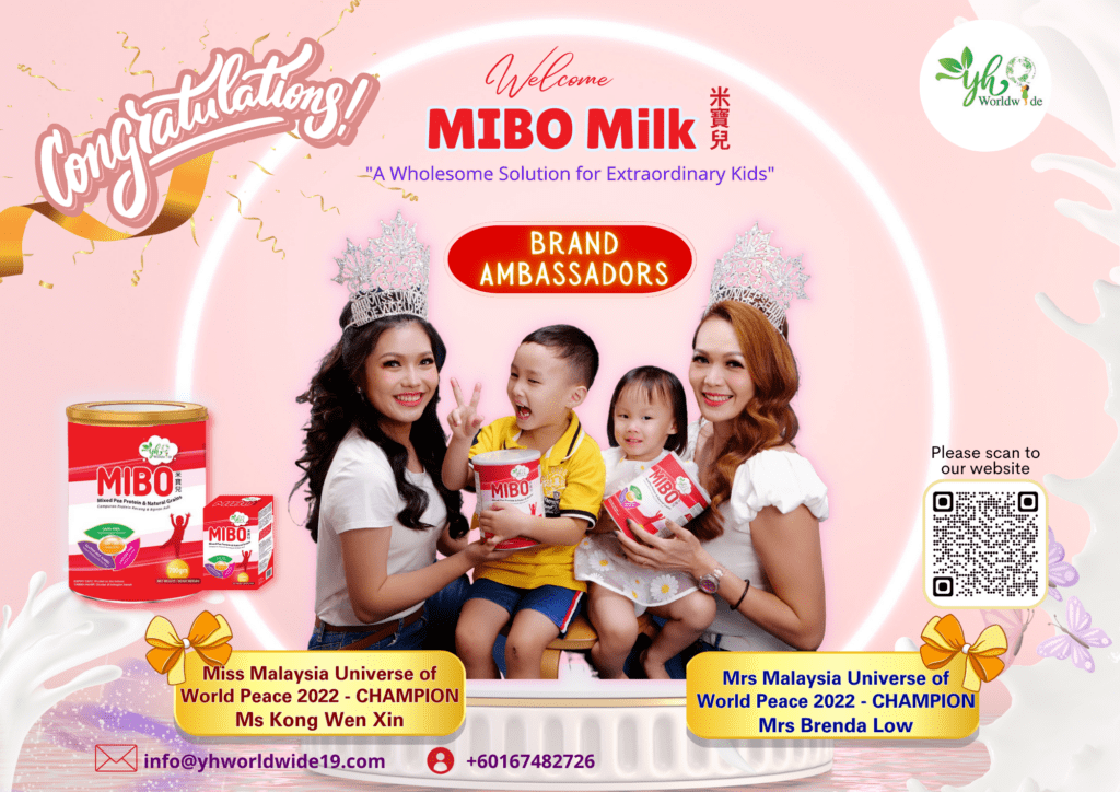 Mibo Milk Brand Ambassadors Ms Kong Wen Xin Mrs Brenda Low carrying 2 kids with Mibo Milk